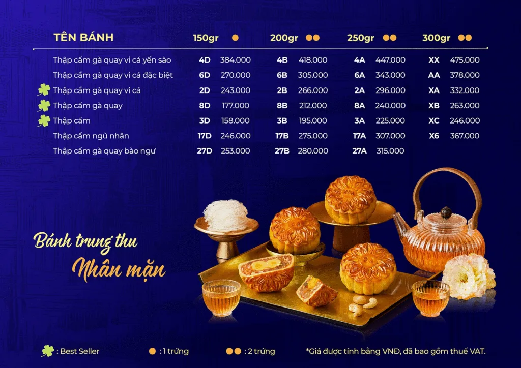 menu bánh trung thu givral