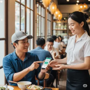 khách hàng thanh toán trực tuyến F&B