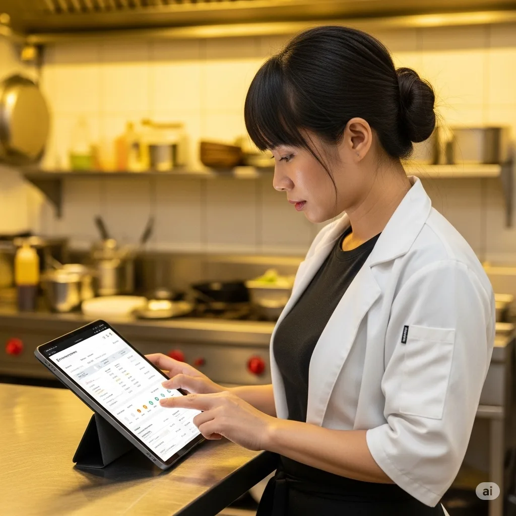  Quản lý nhà hàng theo dõi hiệu quả kinh doanh F&B qua các báo cáo từ hệ thống thanh toán trực tuyến.
