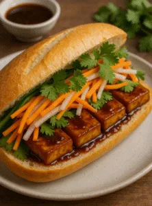 Công thức bánh mì chay đậu hũ xốt tương thành phẩm