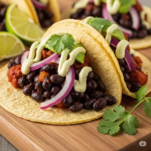 Tacos chay đậu đen