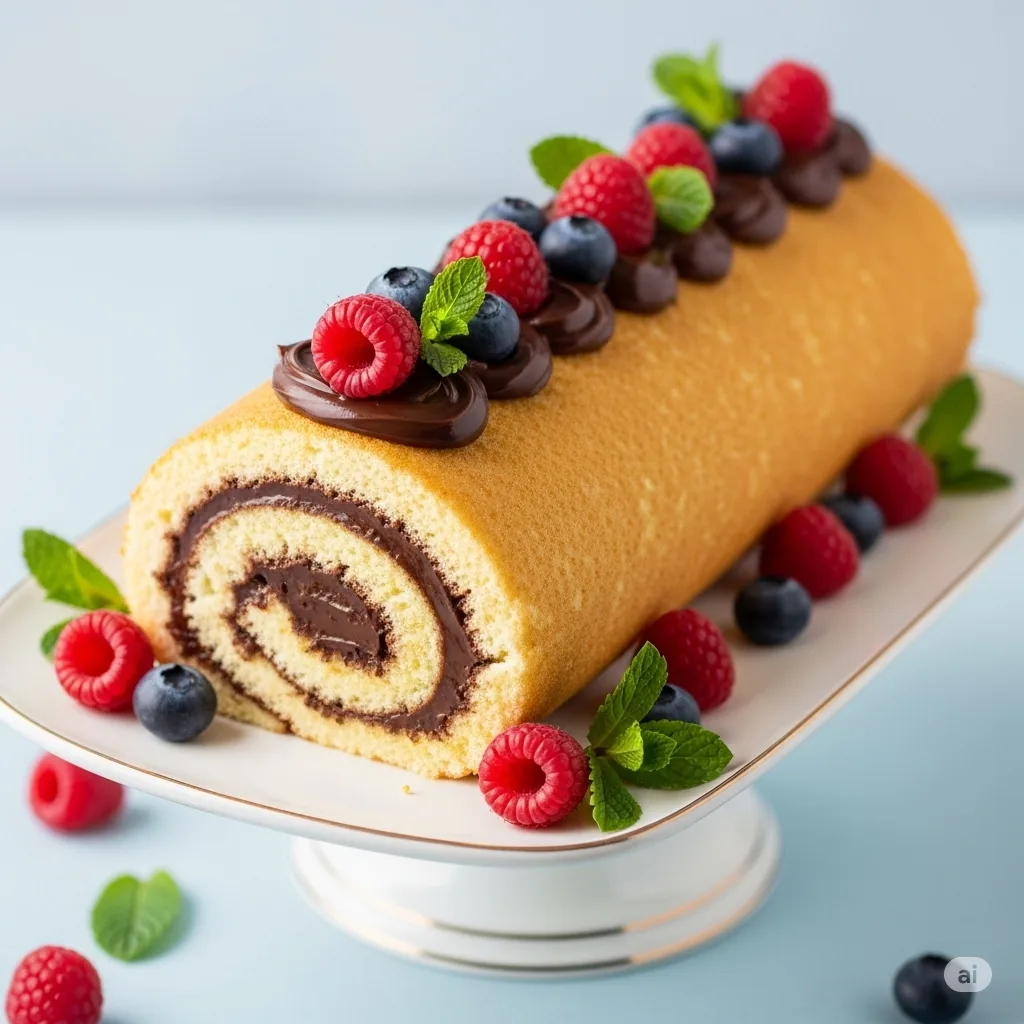 Hình ảnh bánh bông lan nhân Socola 