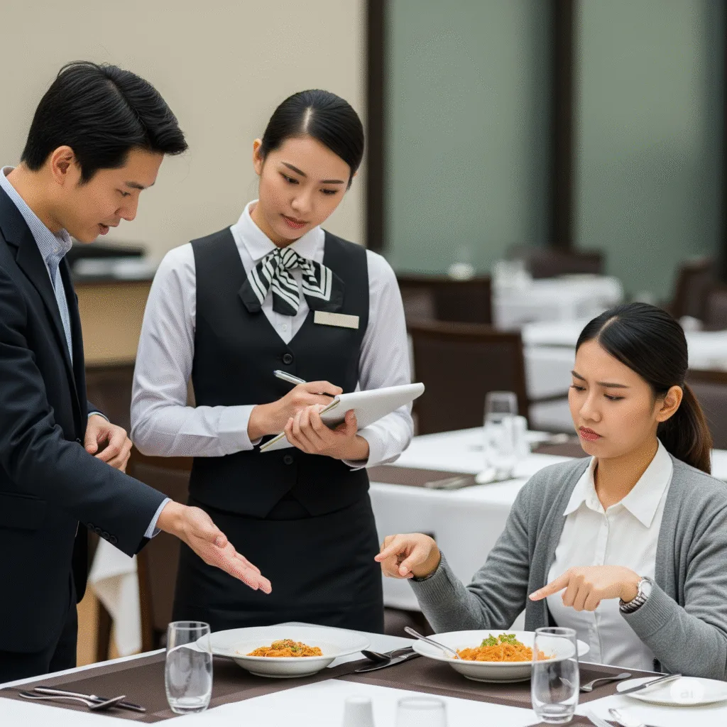 Quản lý hướng dẫn nhân viên xử lý tình huống khó trong một buổi role-play